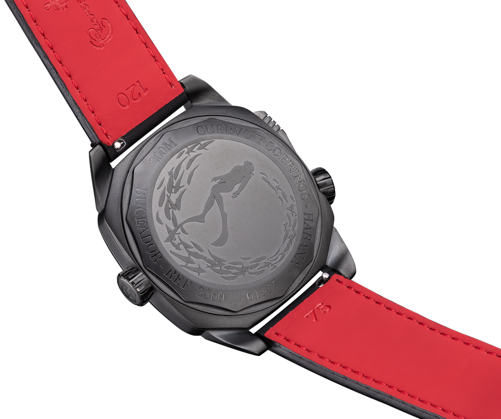 Cuervo y Sobrinos Buceador Caribe Divers Black Coral Watch 2860.3N Image 7