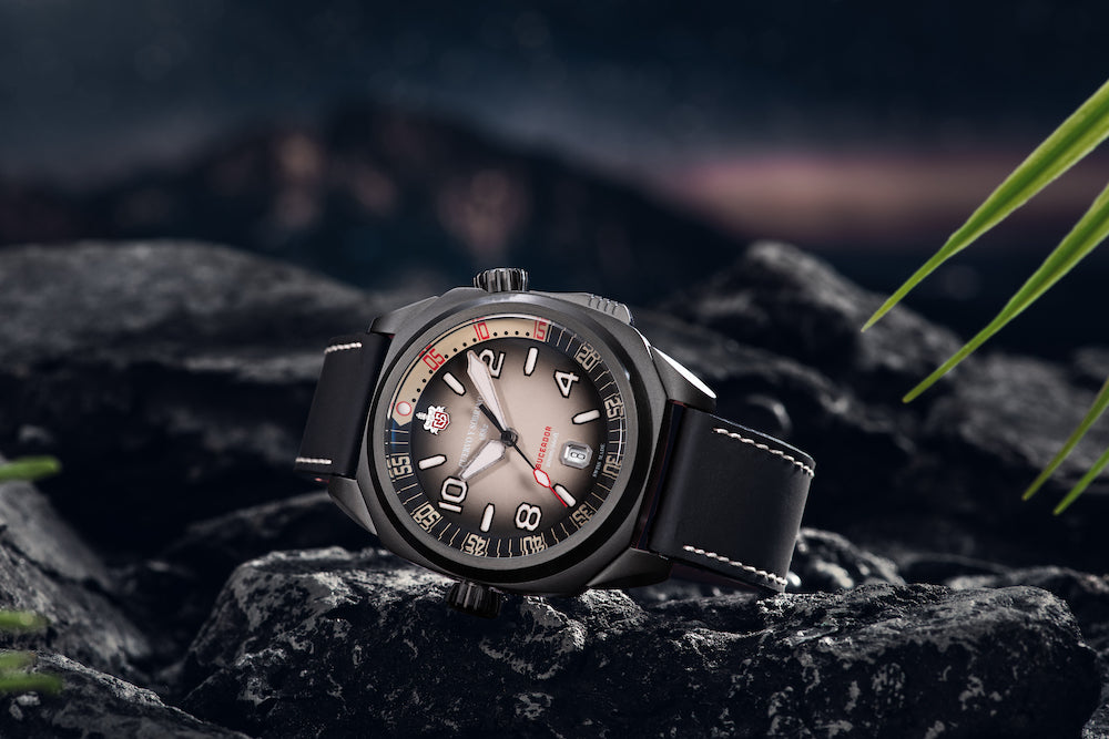 Cuervo y Sobrinos Buceador Caribe Divers Black Coral Watch 2860.3N Image 9