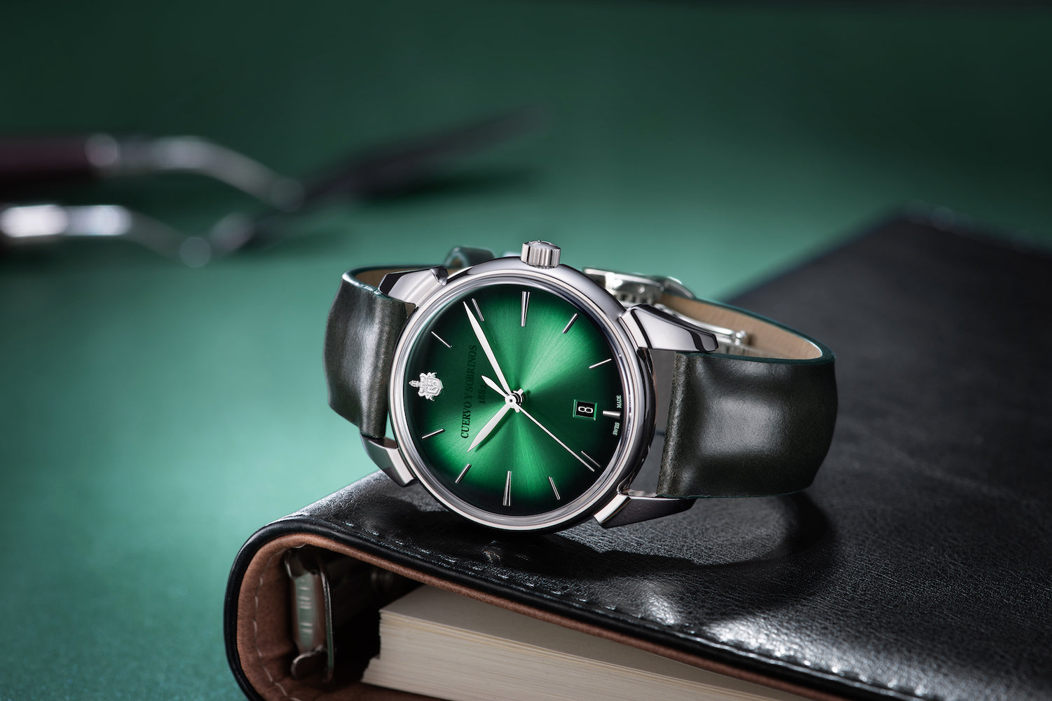 Cuervo y Sobrinos Historiador Asturias Green Watch 3195.1ASV Image 7