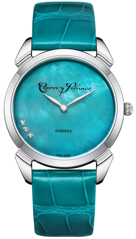 Cuervo y Sobrinos Historiador Primera Dama Turquoise Watch 3113.1LB Image 1