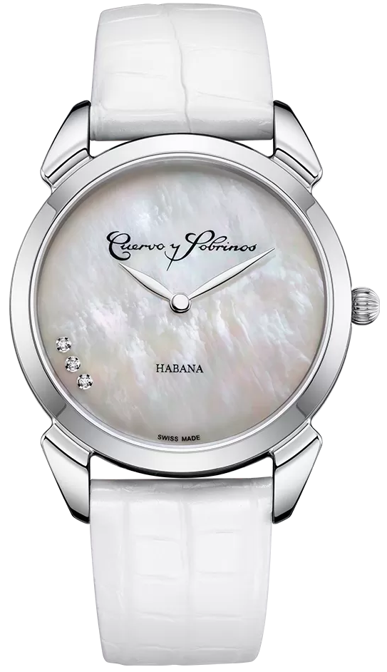 Cuervo y Sobrinos Historiador Primera Dama White Watch 3113.1W Image 1