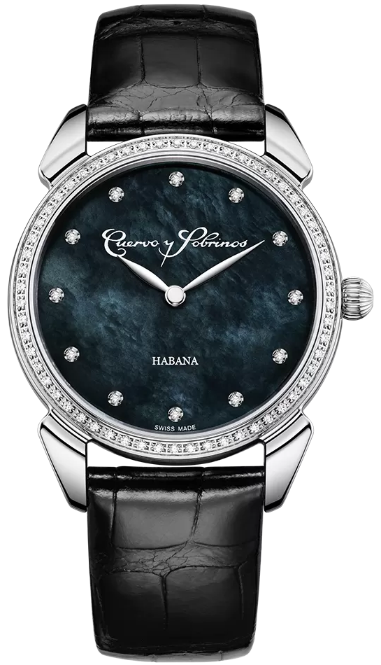 Cuervo y Sobrinos Watch Historiador Primera Dama Diamond Black 3113.1N-S1 Image 1