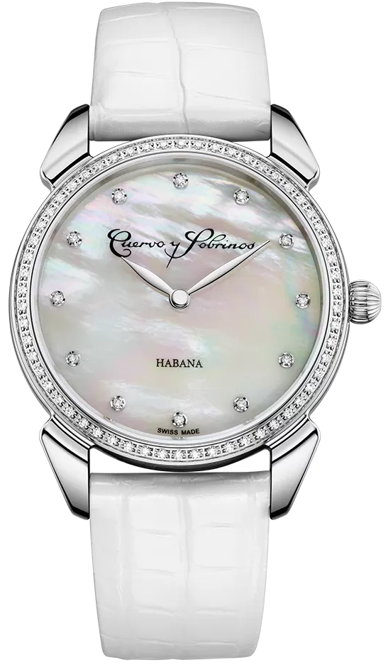 Cuervo y Sobrinos Watch Historiador Primera Dama Diamond White 3113.1W-S1 Image 1