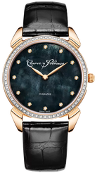 Cuervo y Sobrinos Watch Historiador Primera Dama Gold PVD Diamond Black 3113.7N-S1 Image 1