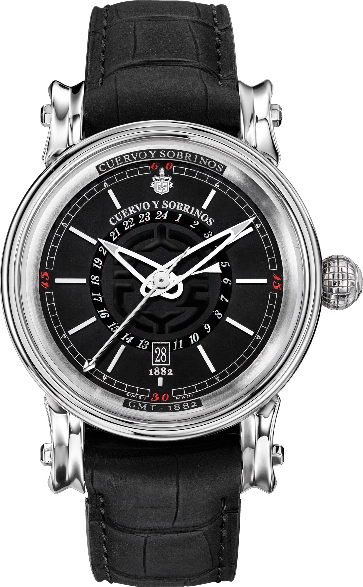 Cuervo y Sobrinos Watch Torpedo Pirata GMT Black 3052.1NGMT Image 1