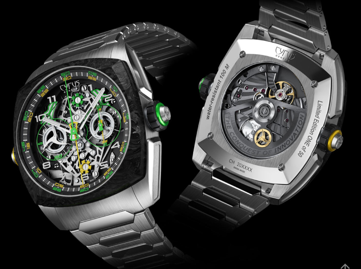 Cyrus Klepcys Dice Lime Carbon Bracelet Limited Edition Watch 539.508.TCM.B Image 2