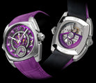 Cyrus Klepcys GMT Titanium Royal Purple Alligator Watch 539.507.TTA.D Image 7