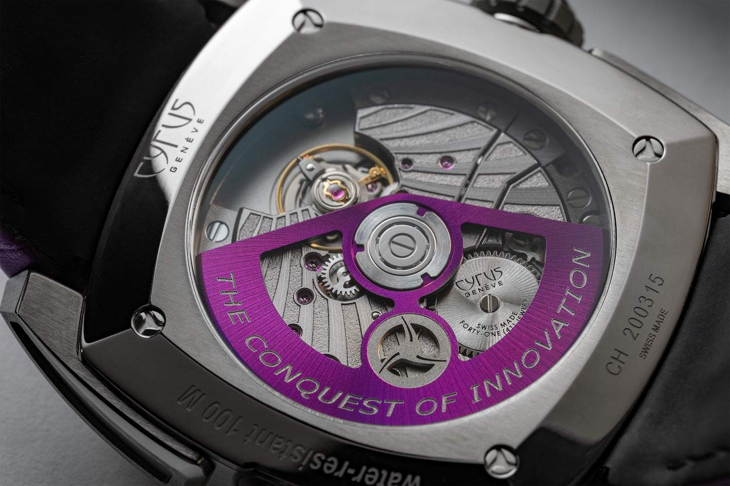 Cyrus Klepcys GMT Titanium Royal Purple Bracelet Watch 539.507.TTM.D Image 2