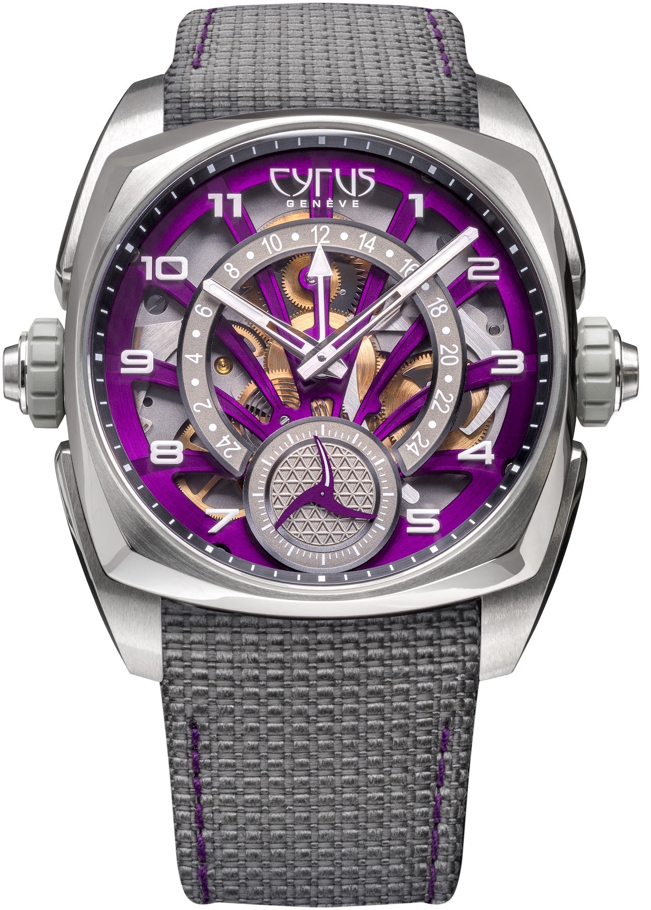 Cyrus Klepcys GMT Titanium Royal Purple Cordura Watch 539.507.TT.D Image 1