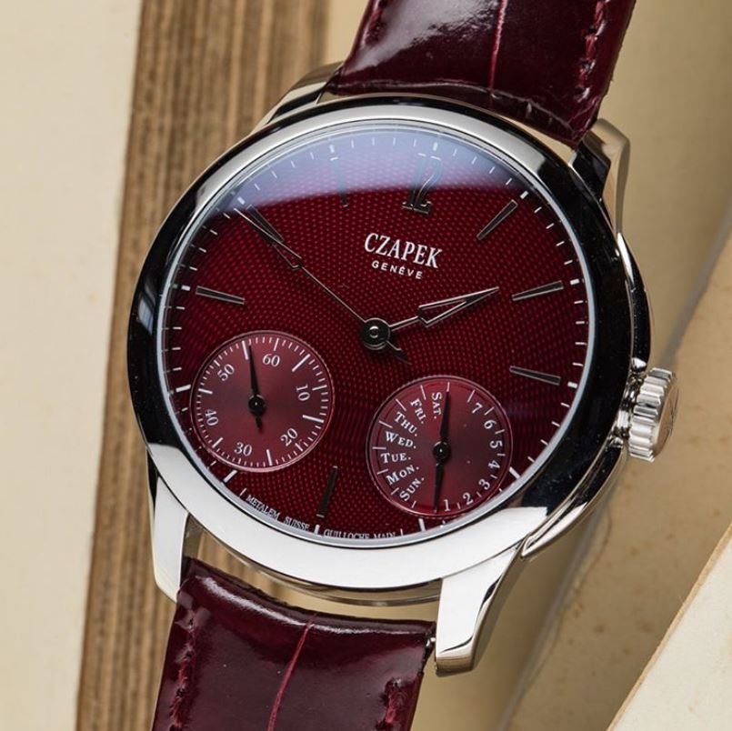 Czapek Watch Quai des Bergues Guilloche Ricochet Steel Rhubarb Red S Limited Edition Quai des Bergues Guilloche Ricochet Steel Rhubarb Red S Image 2