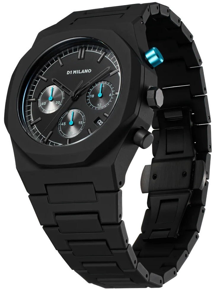 D1 Milano Polychrono Characoal Black Watch PHBJ07 Image 2