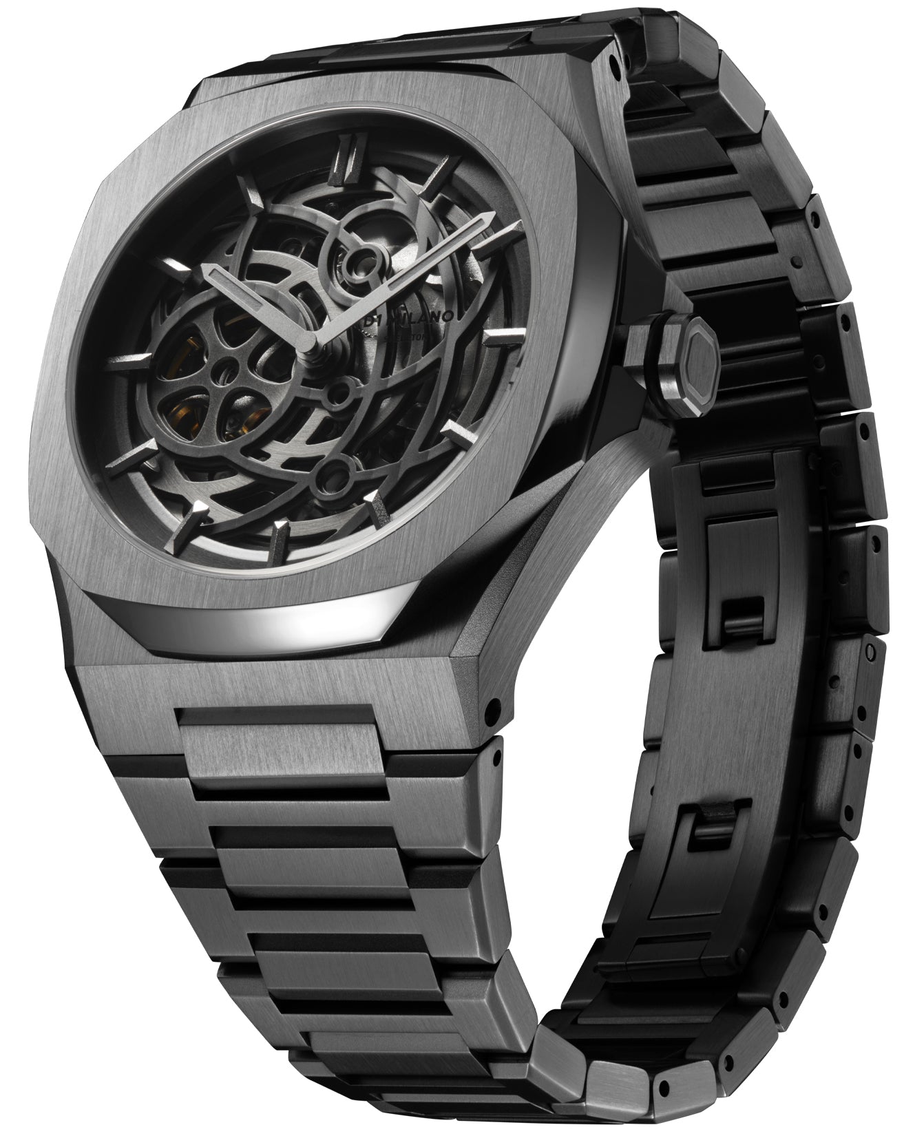 D1 Milano Skeleton Gun Metal Watch D1-SKBJ11 Image 3