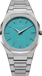 D1 Milano Ultra Thin Light Blue Linen Watch UTBU08 Image 1