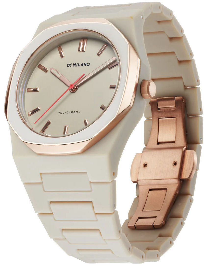 D1 Milano Watch Polycarbon Taupe Mesh PCBJ36 Image 2