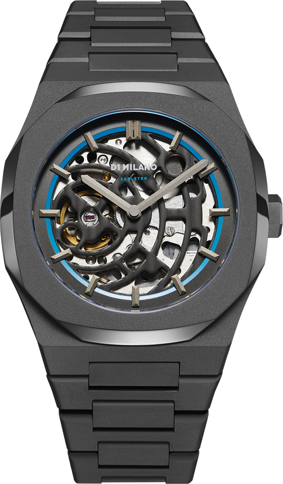 D1 Milano Watch Skeleton Sandblast Blue Bracelet D1-SKBJ05 Image 1