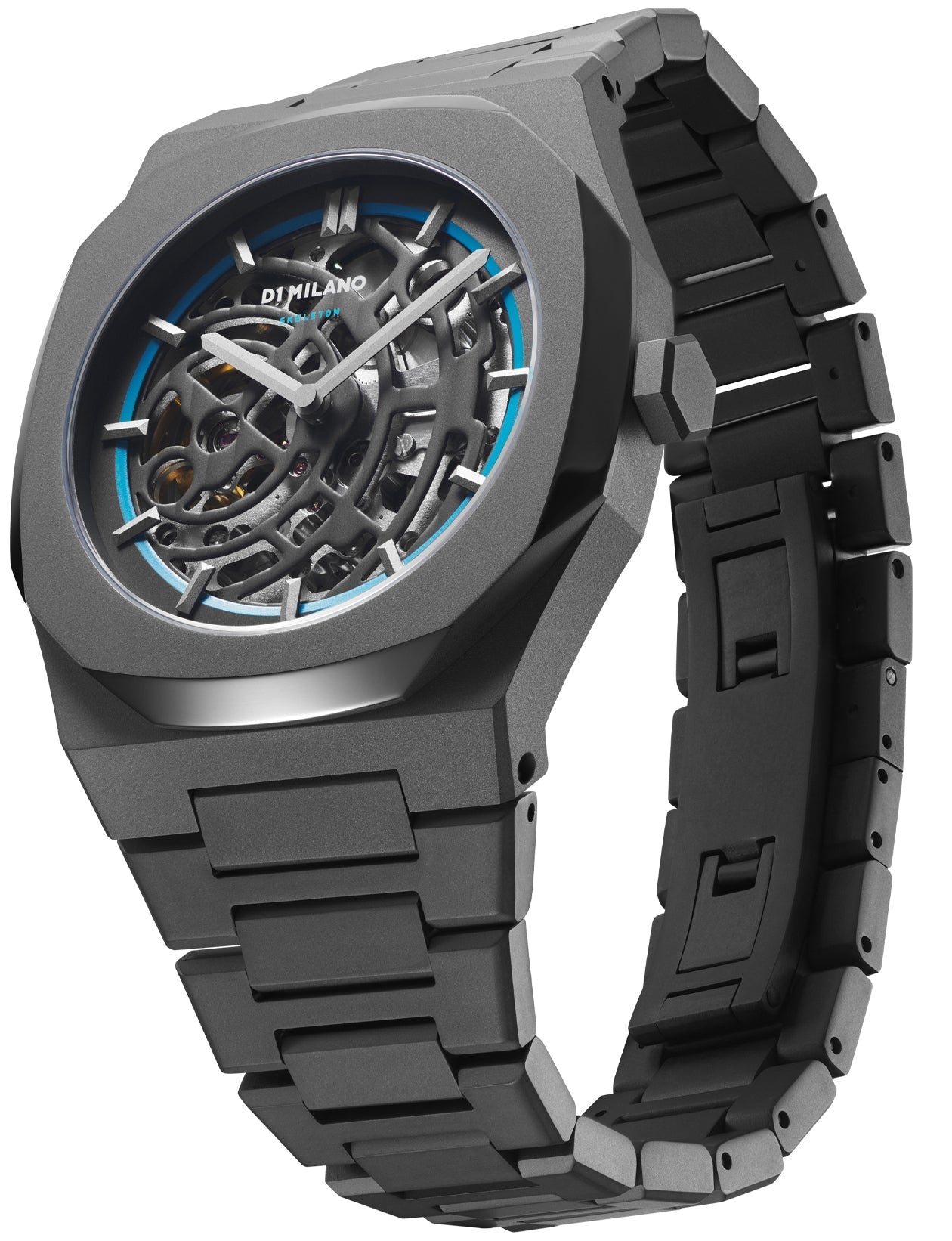 D1 Milano Watch Skeleton Sandblast Blue Bracelet D1-SKBJ05 Image 2