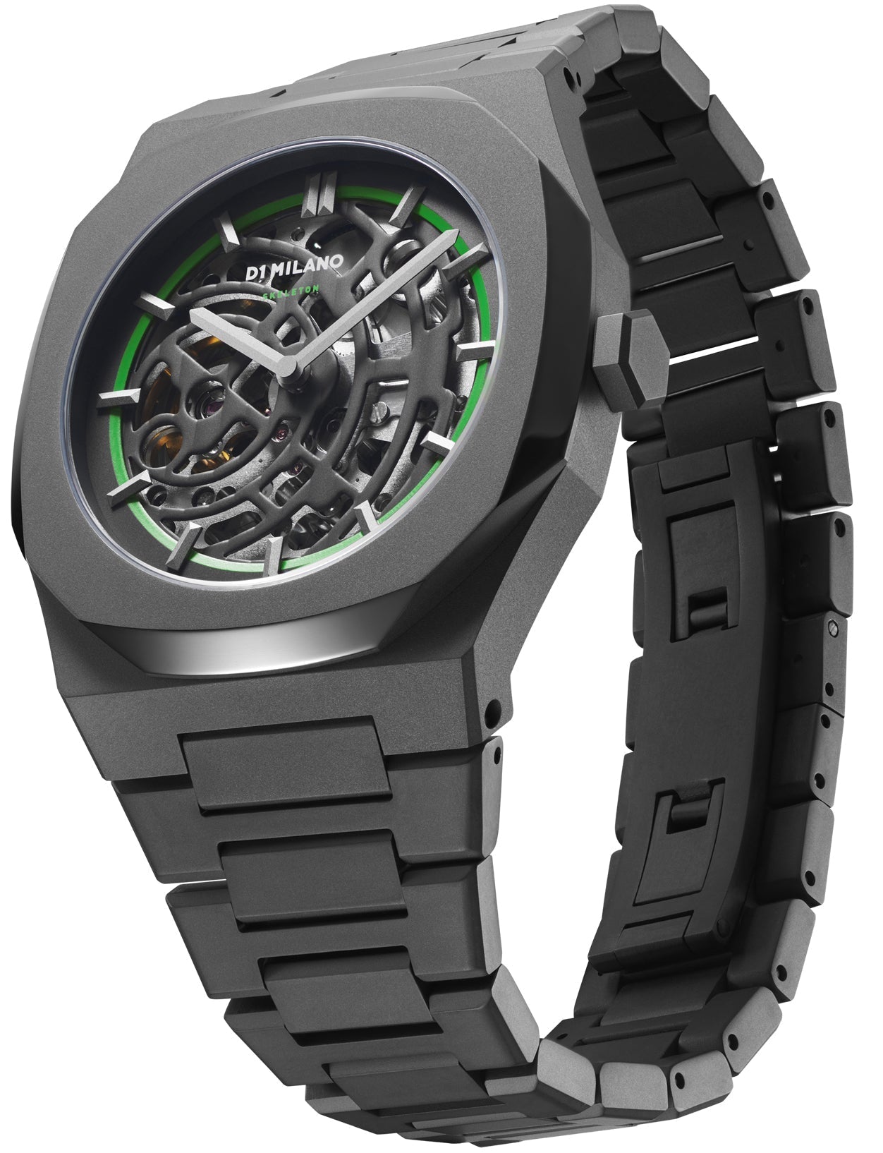 D1 Milano Watch Skeleton Sandblast Green Bracelet D SKBJ07 Image 3