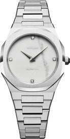 D1 Milano Watch Ultra Thin Marble Silver D1-UTBL13 Image 1