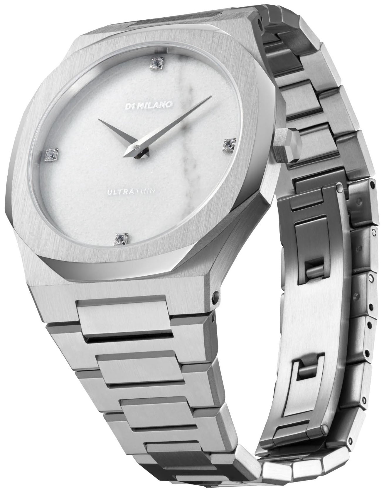 D1 Milano Watch Ultra Thin Marble Silver D1-UTBL13 Image 2