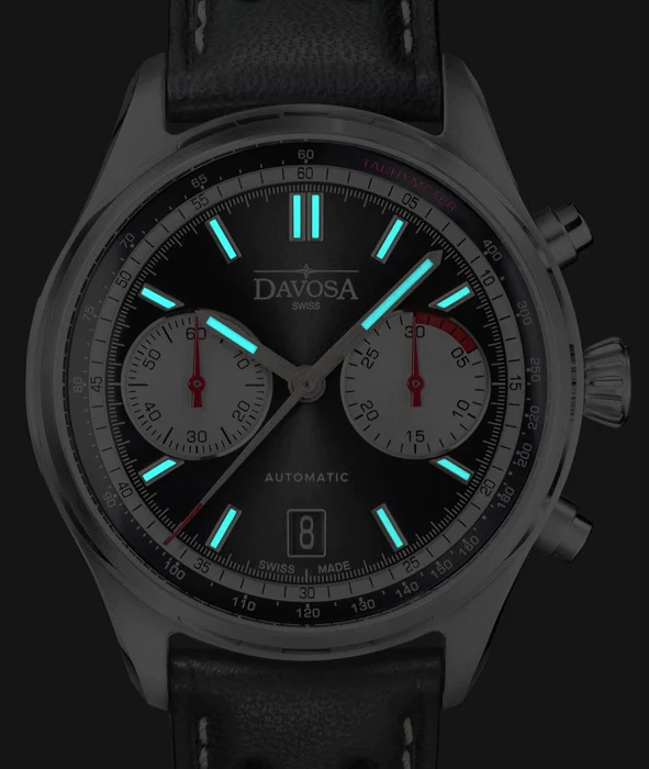 Davosa Newton Pilot Rally Chronograph Black Limited Edition Watch 16153655 Image 2