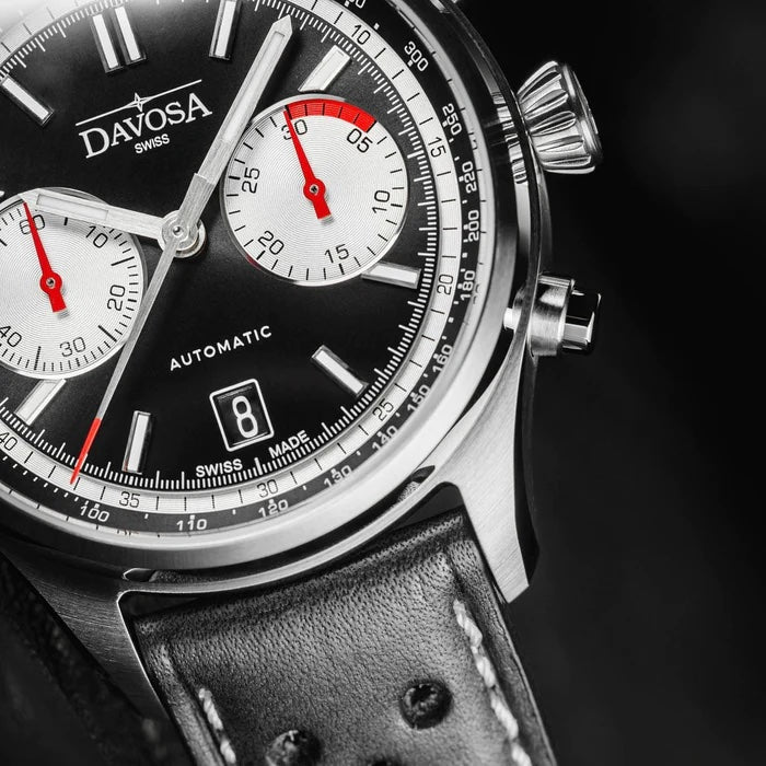 Davosa Newton Pilot Rally Chronograph Black Limited Edition Watch 16153655 Image 4