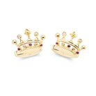 Deakin & Francis Cufflinks 18ct Yellow Gold Ruby And Diamond Crown C2060F0001 Image 1
