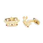 Deakin & Francis Cufflinks 18ct Yellow Gold Ruby And Diamond Crown C2060F0001 Image 2