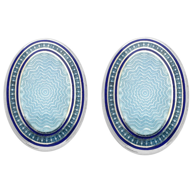 Deakin & Francis Cufflinks Blue Enamel Oval C0194S01510169 Image 1