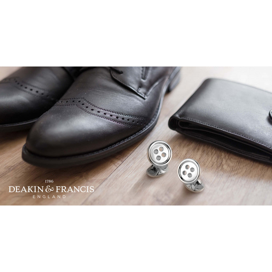 Deakin & Francis Cufflinks Sterling Silver Button C1194X0016 Image 3
