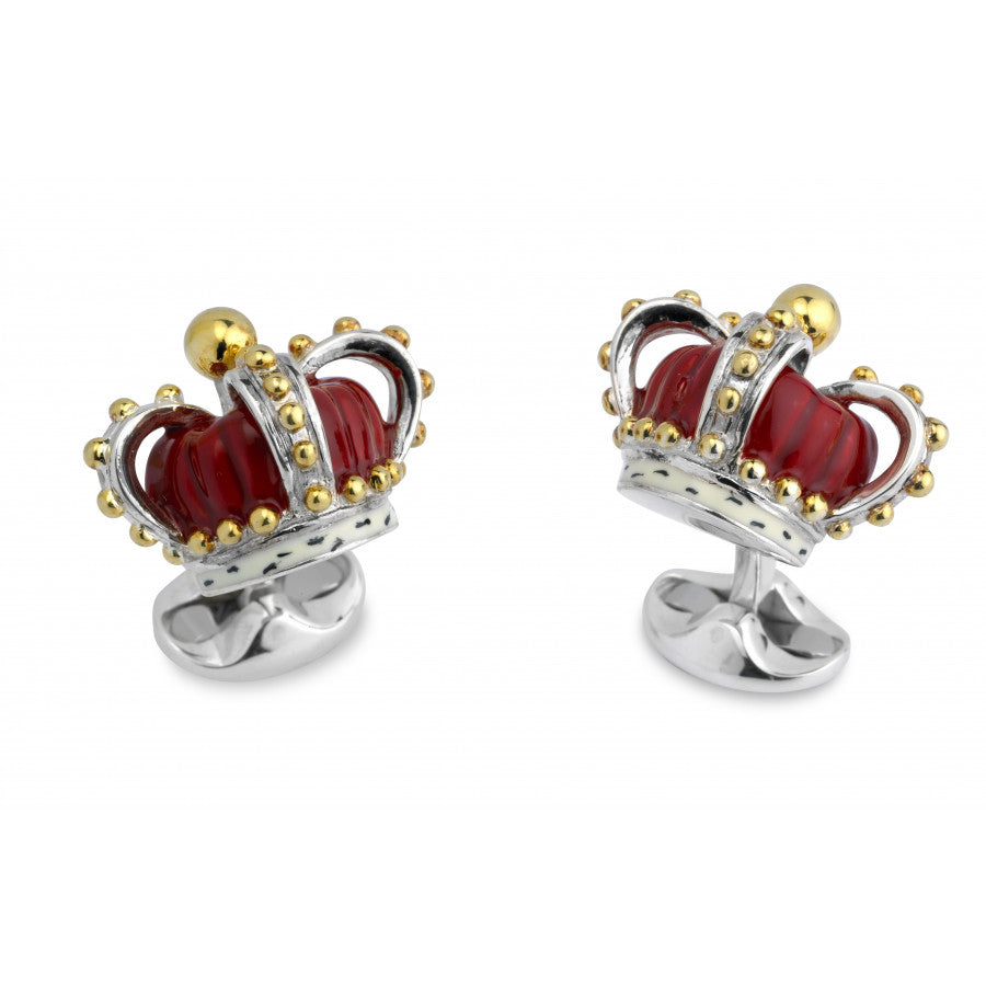 Deakin & Francis Cufflinks Sterling Silver Crown C1591S07 Image 1
