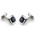 Deakin & Francis Cufflinks Sterling Silver Cushion Onyx Inlay C0147X0004 Image 1