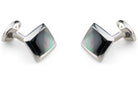 Deakin & Francis Cufflinks Sterling Silver Oblong Grey Mother of Pearl Inlay C0146X0002 Image 1
