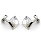 Deakin & Francis Cufflinks Sterling Silver Oblong White Mother of Pearl Inlay C0146X0003 Image 1