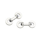 Deakin & Francis Cufflinks Sterling Silver Onyx Paddle C1191J0008 Image 1
