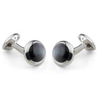 Deakin & Francis Cufflinks Sterling Silver Oval Grey Mother of Pearl C0166X0002 Image 1