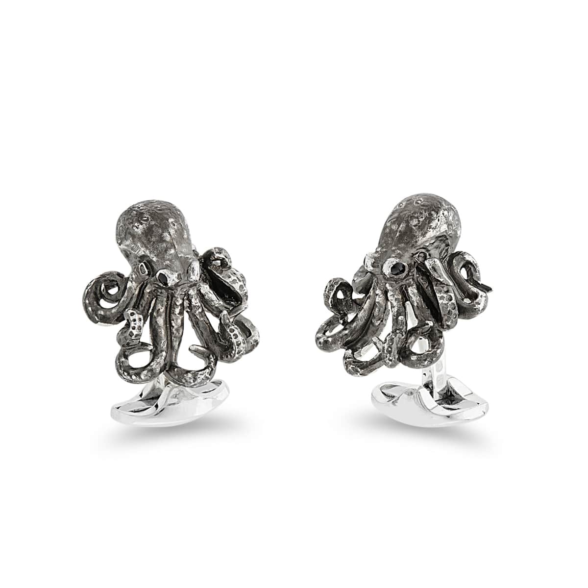 Deakin & Francis Cufflinks Sterling Silver Oxidised Black Octopus C5009S Image 1