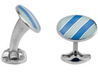 Deakin & Francis Cufflinks Sterling Silver Pale Silver Blue Sky Blue Enamel L0764S6905 Image 1