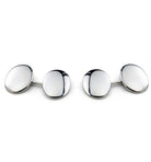 Deakin & Francis Cufflinks Sterling Silver Plain Domed Oval C0168I0001 Image 1