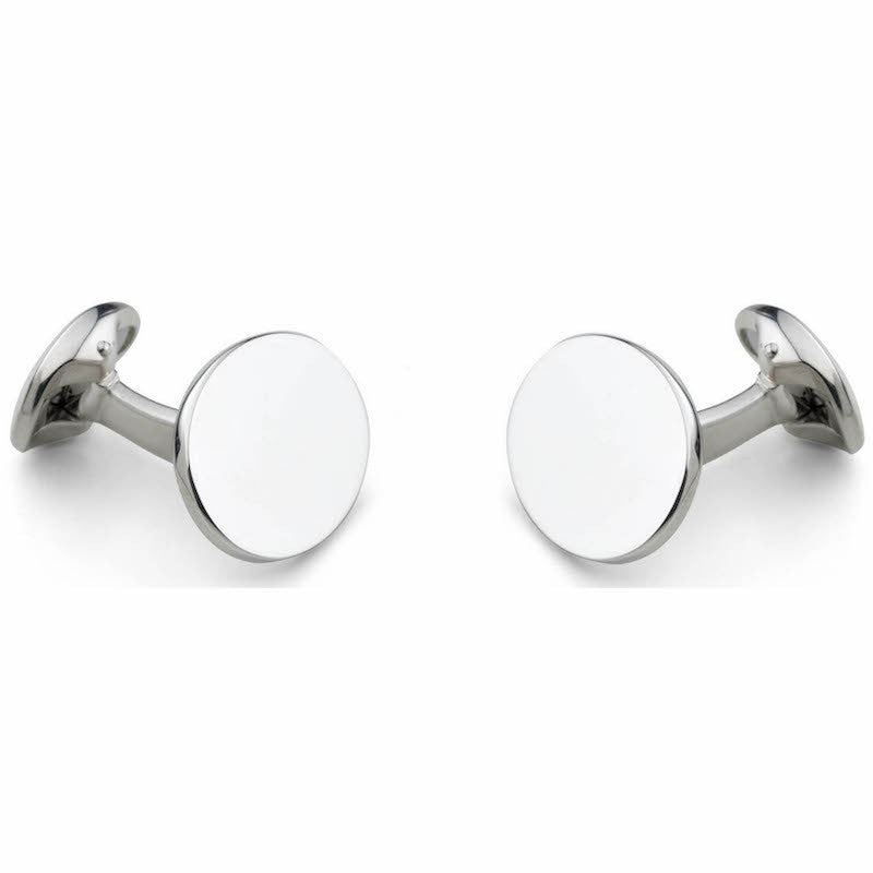 Deakin & Francis Cufflinks Sterling Silver Plain Oval Cufflinks C0171X0001 Image 1