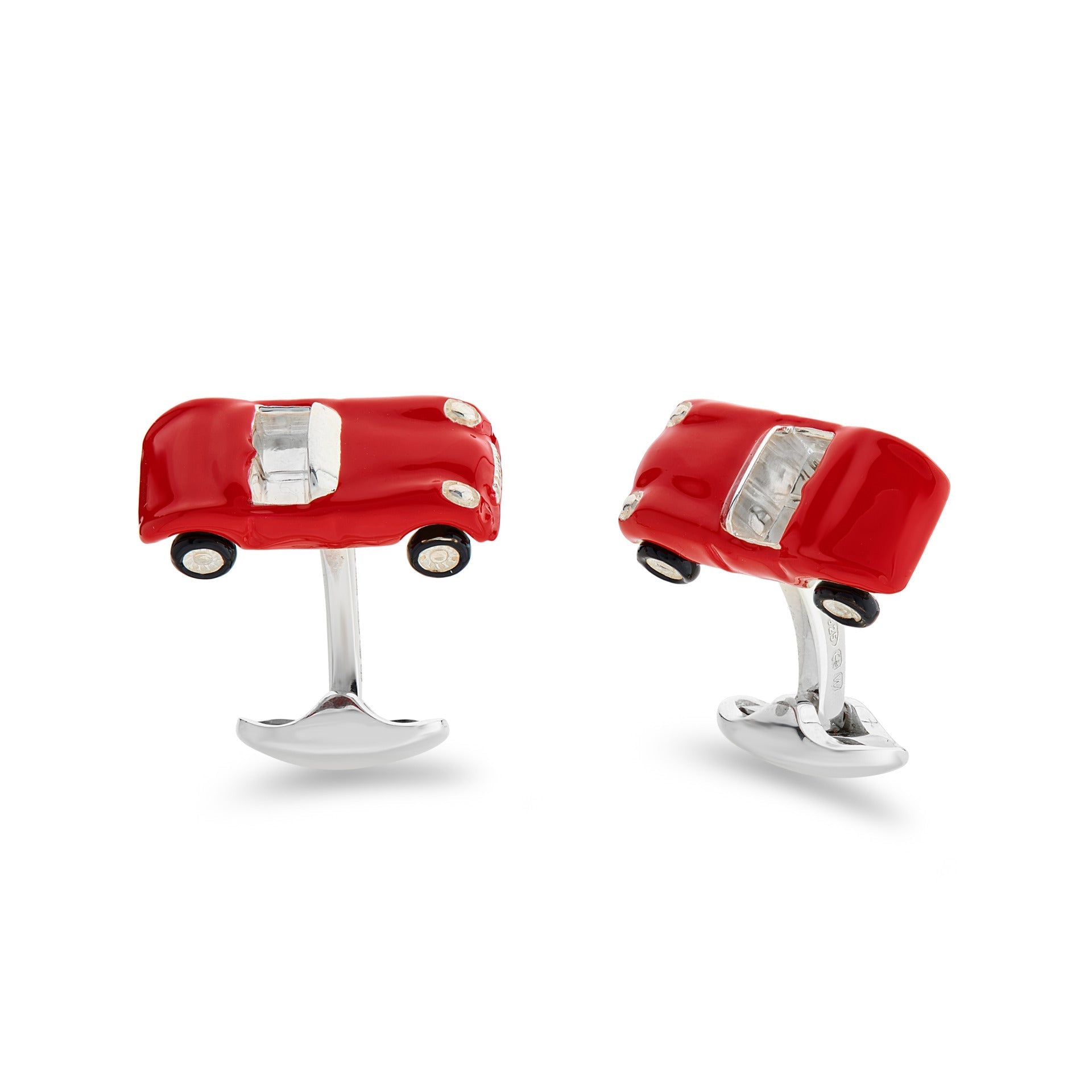 Deakin & Francis Cufflinks Sterling Silver Red Enamel Toy Sports Car C50011S0722 Image 1