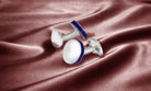 Deakin & Francis Cufflinks Sterling Silver Round Deep Blue Edge C1880S01 Image 3