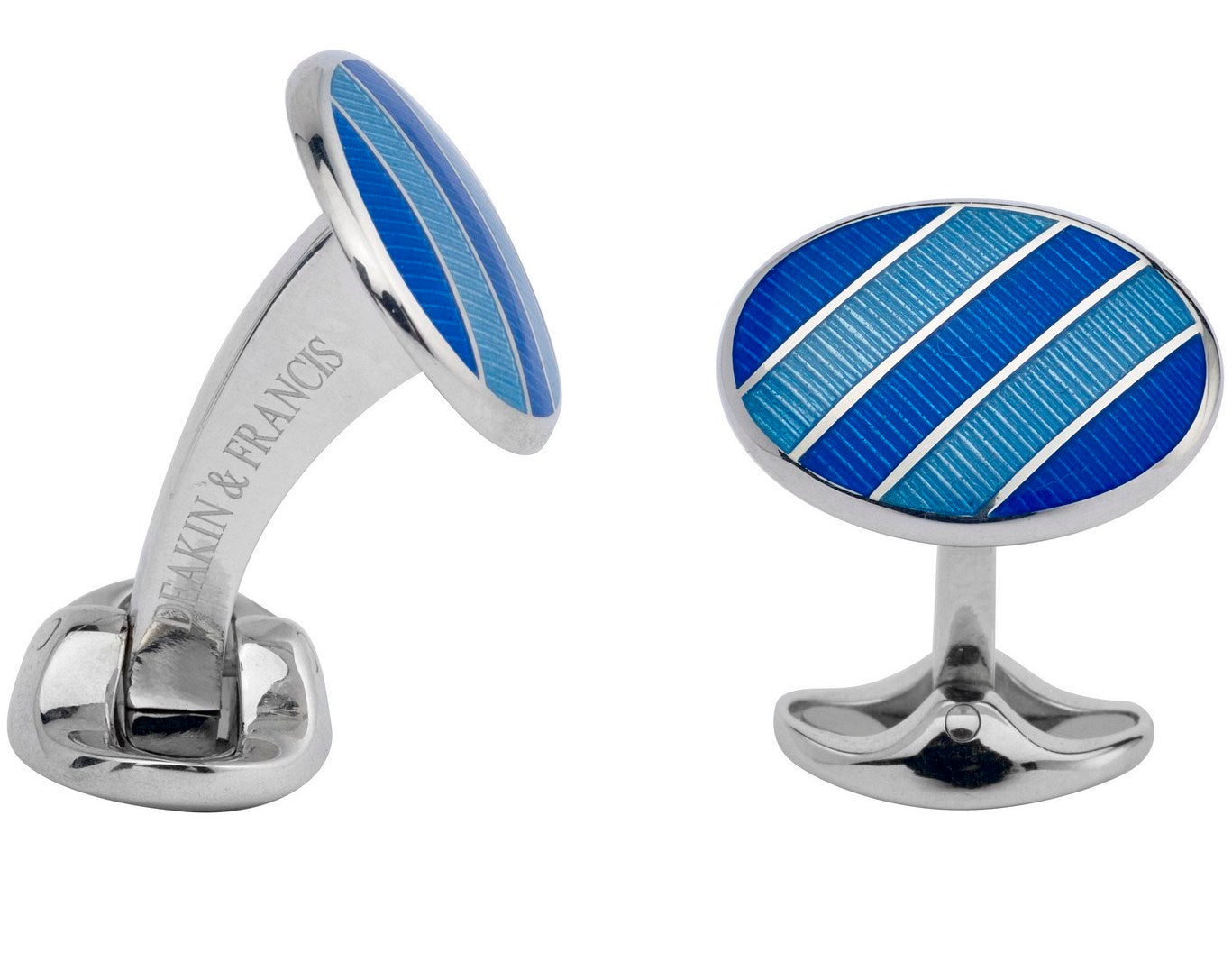 Deakin & Francis Cufflinks Sterling Silver Royal Blue Denim Blue Enamel L0764S0204 Image 1