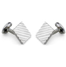 Deakin & Francis Cufflinks Sterling Silver Square Engine Turned C0791X0001 Image 1