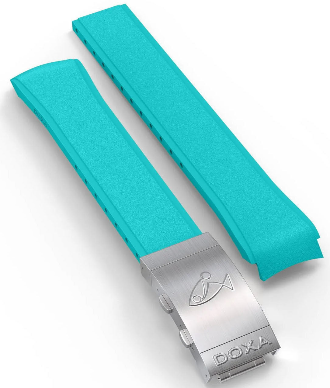 Doxa Strap SUB 1500T Rubber Turquoise With Folding Clasp 881/883.10.25-RUBBB Image 1
