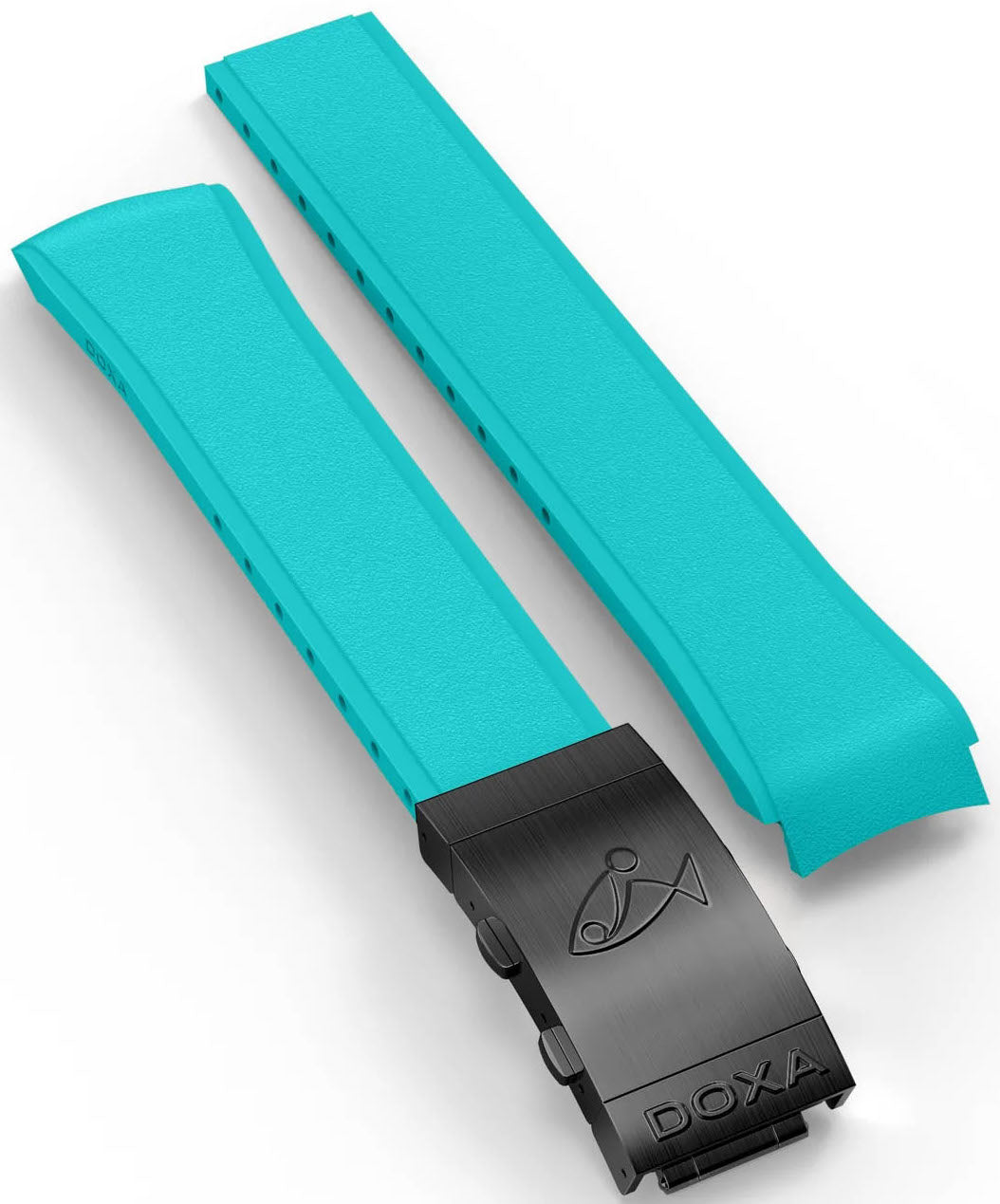 Doxa Strap SUB 300 Carbon Rubber Turquoise With Folding Clasp 822.70.25-RUBBB Image 1