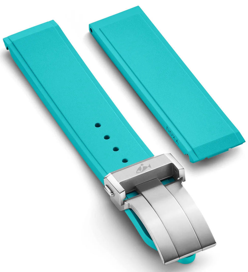 Doxa Strap SUB 600T Rubber Turquoise With Folding Clasp 861/862.25-RUBBB Image 1