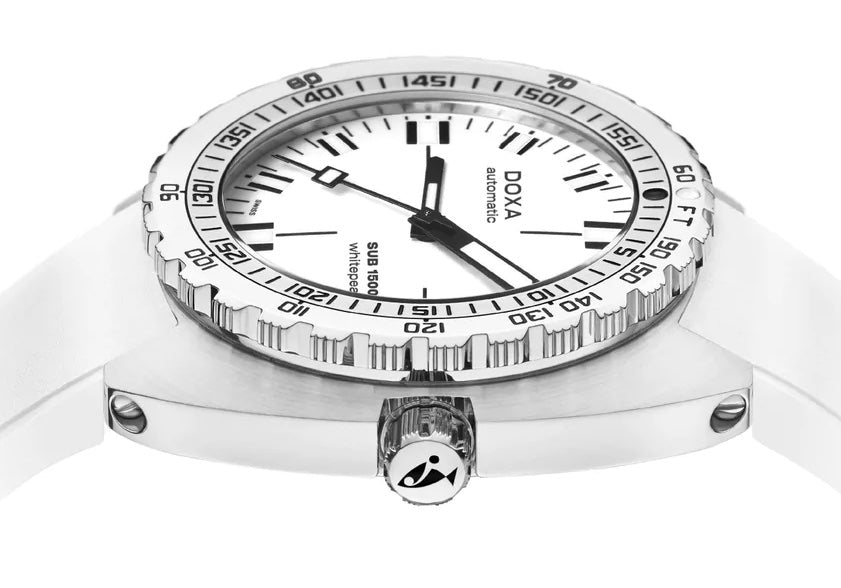 Doxa SUB 1500T Whitepearl Rubber Watch 883.10.011.23 Image 3