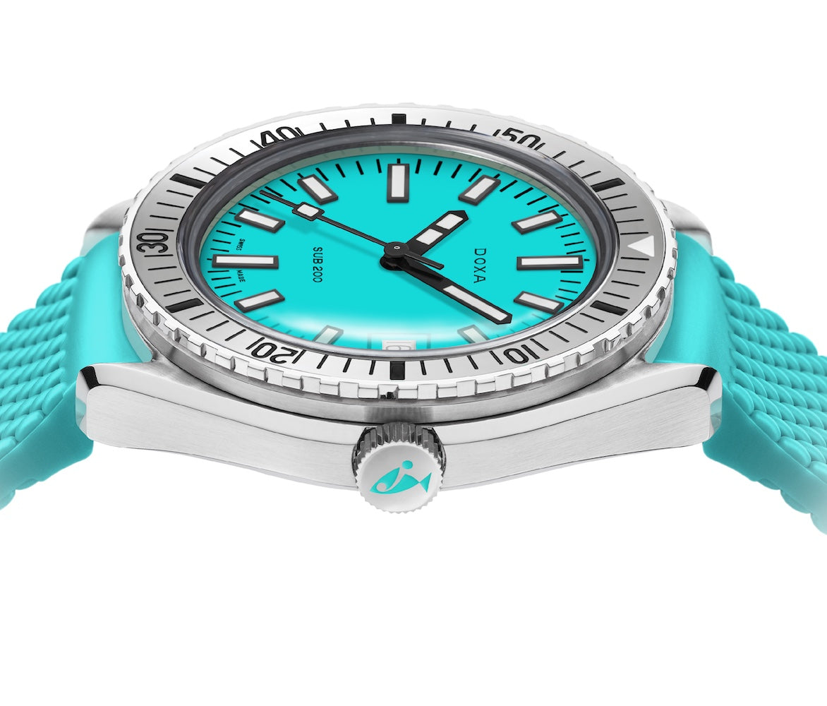 Doxa Sub 200 Aquamarine Turquoise Rubber Watch 796.10.241.25 Image 2