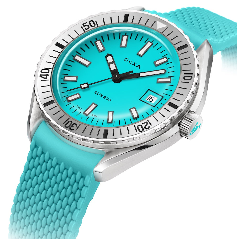 Doxa Sub 200 Aquamarine Turquoise Rubber Watch 796.10.241.25 Image 3