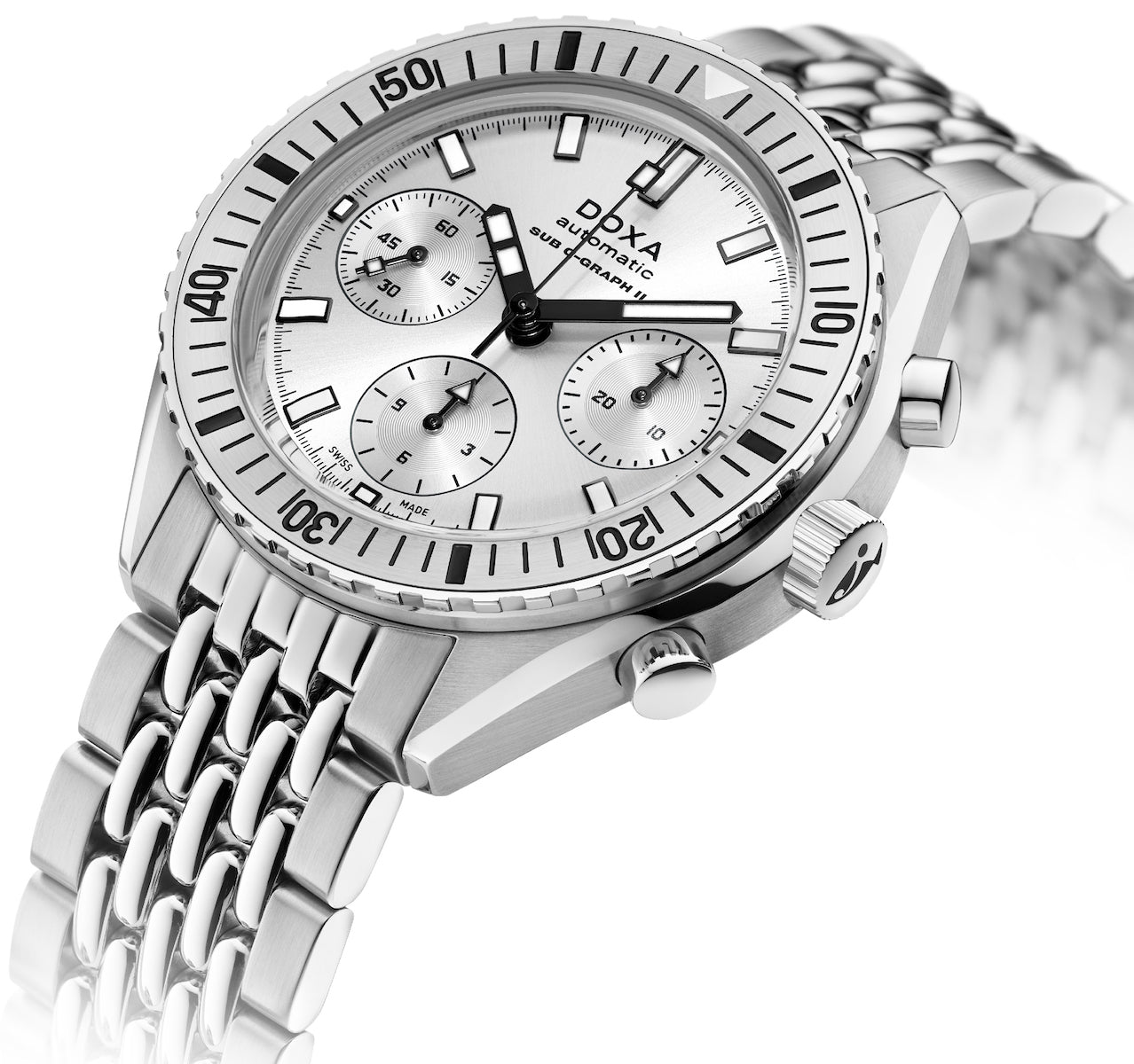 Doxa Sub 200 C-Graph II Whitepearl Bracelet Watch 797.10.011.10 Image 2